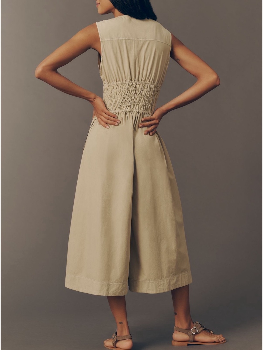 Anthropologie smocked wide leg jumpsuit - Picture 2 of 9